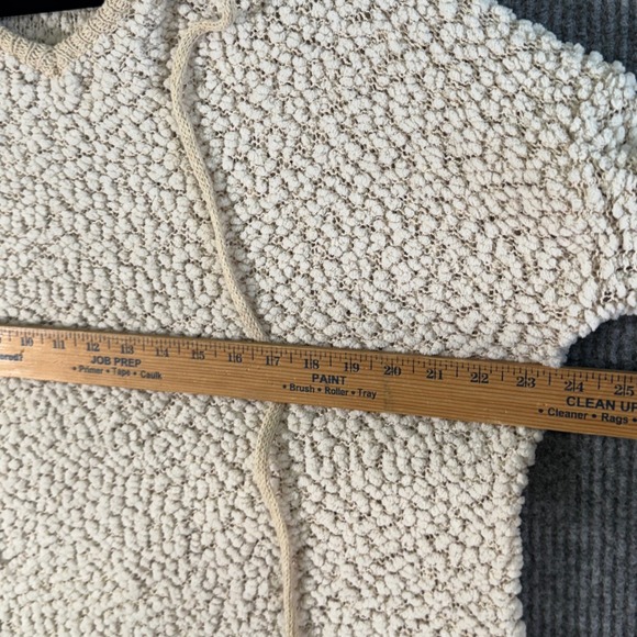 Miracle Womens M Cream Textured Hoodie Knit‎ Pullover Cozy Sherpa Style Sweater - Picture 6 of 9